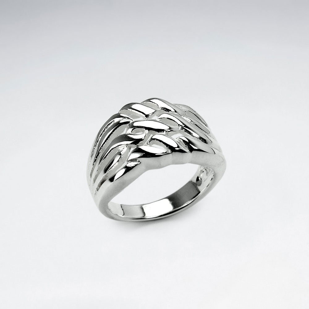 Sterling Silver Curves and Swirls Ring