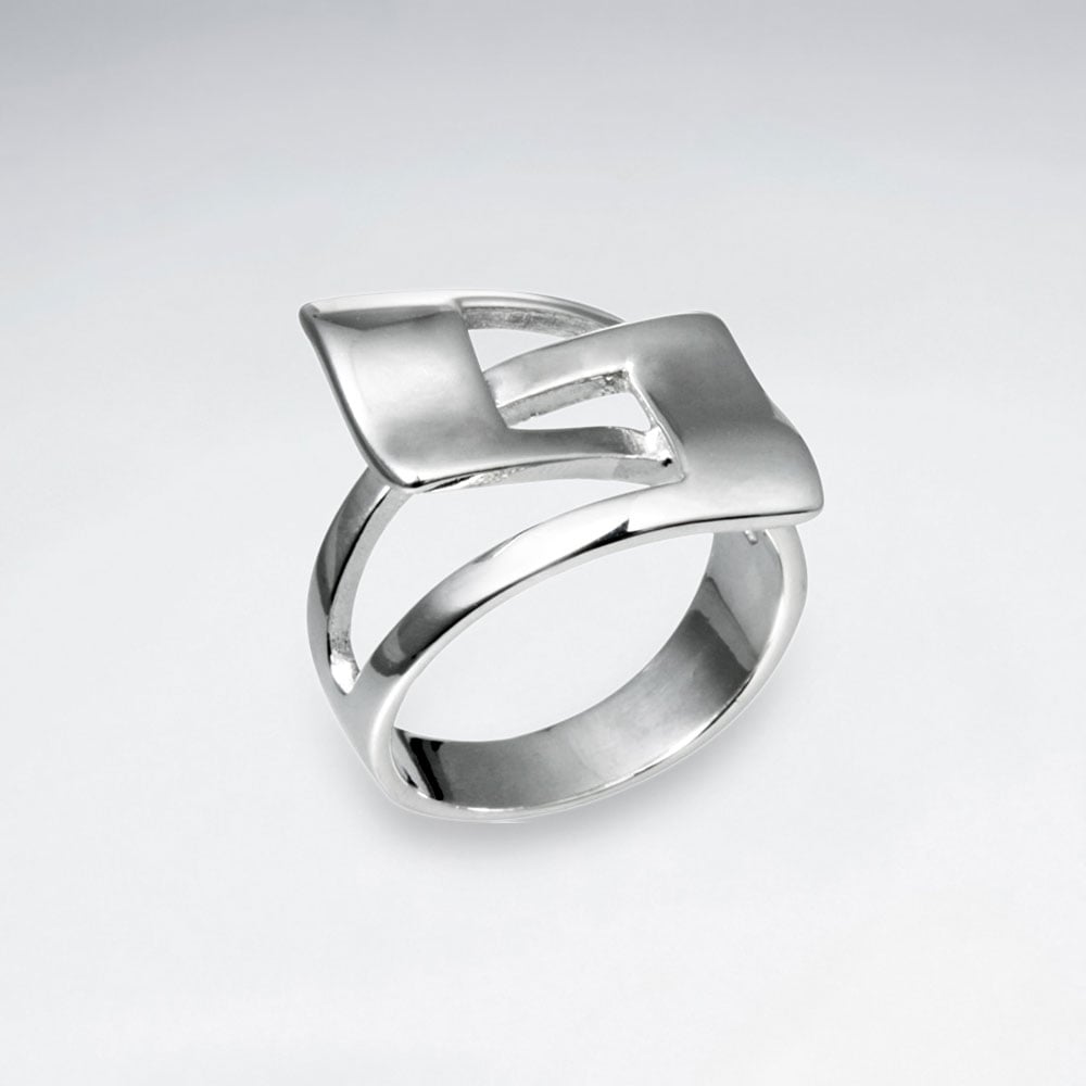 Sterling Silver Interlocked Openwork Ring