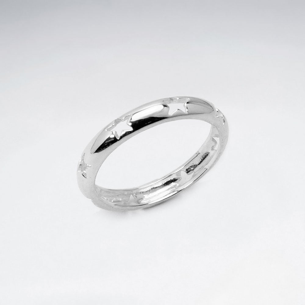 Sterling Silver Openwork Blast Ring