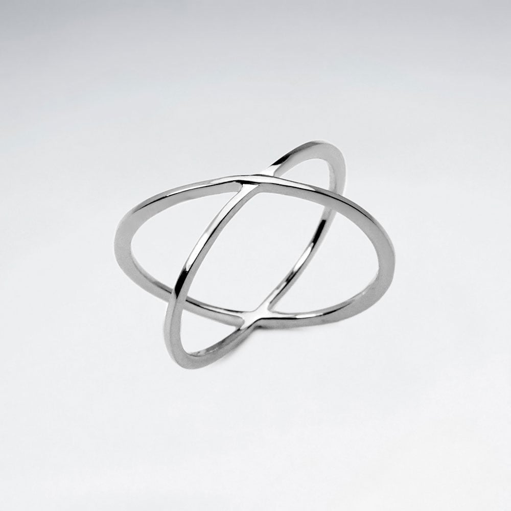 Sterling Silver Criss-Cross X Ring