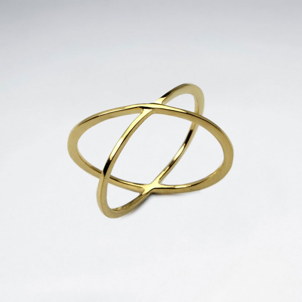 Sterling Silver Criss-Cross X Ring