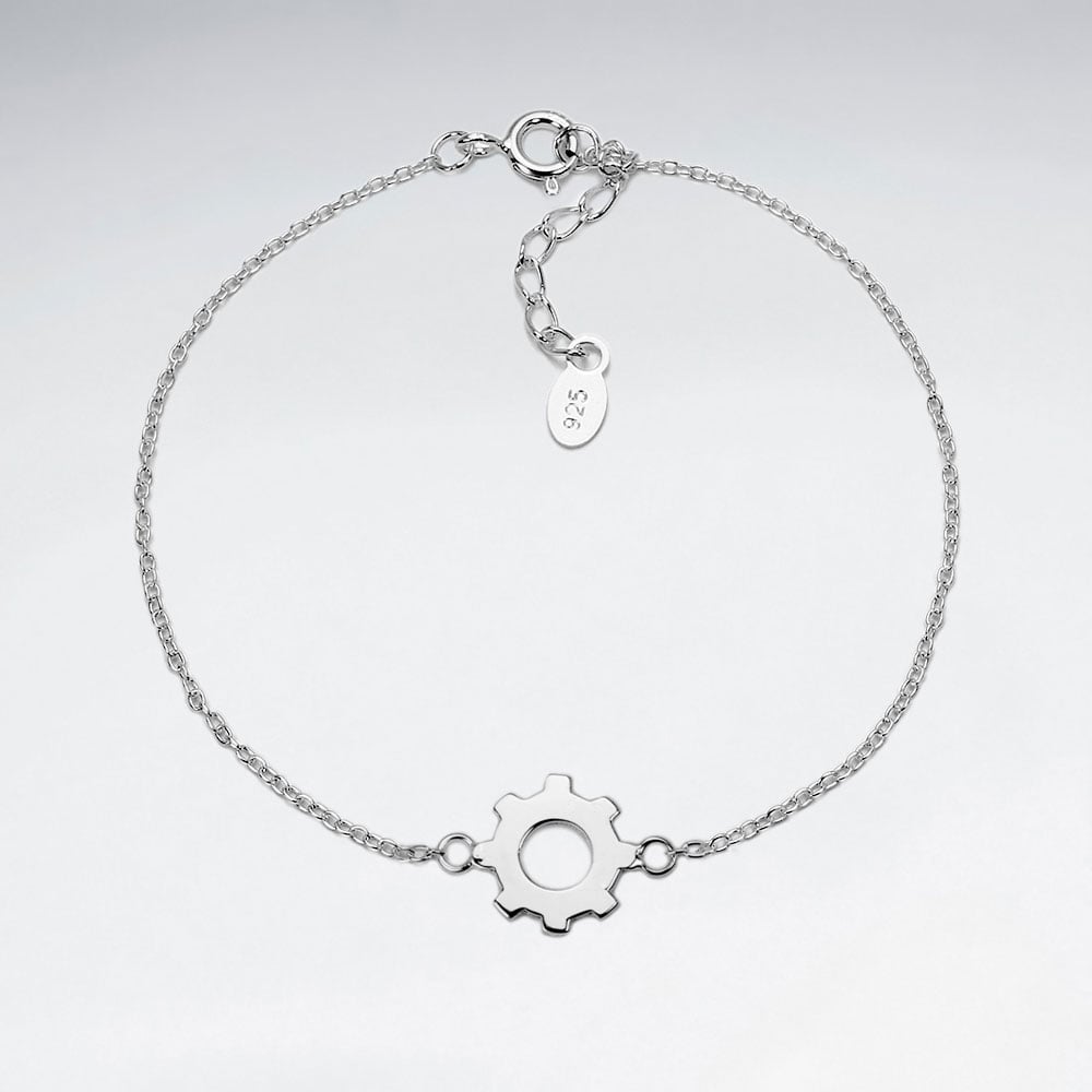 Sterling Silver Gear Bracelet