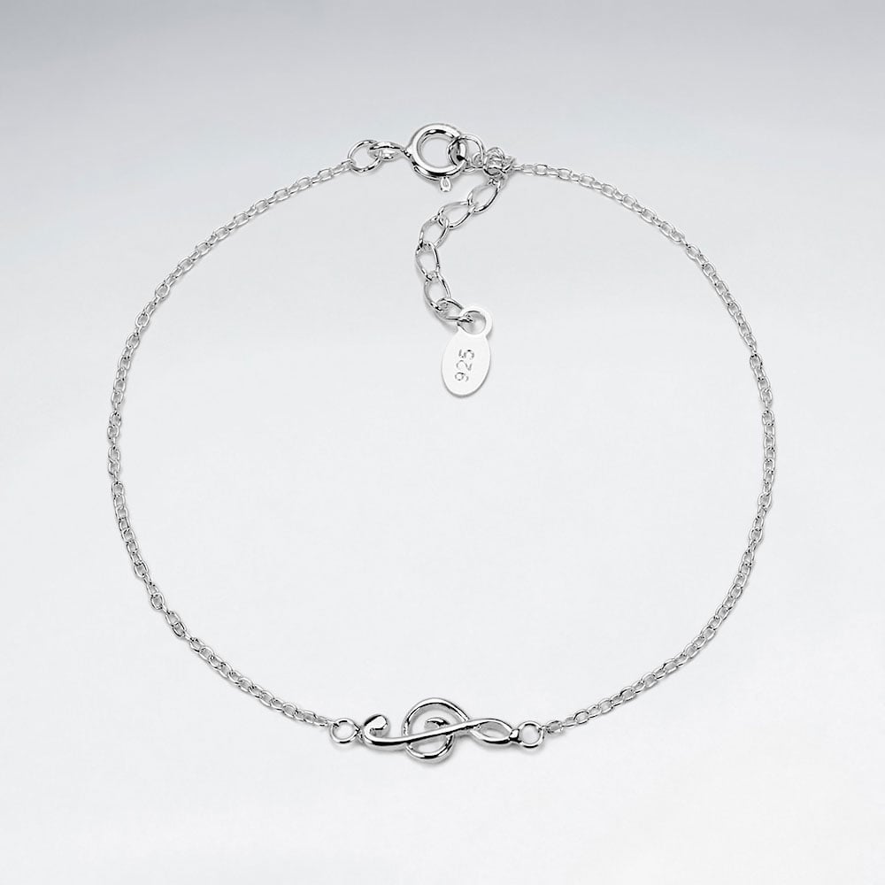 Sterling Silver Musical Note Charm Bracelet