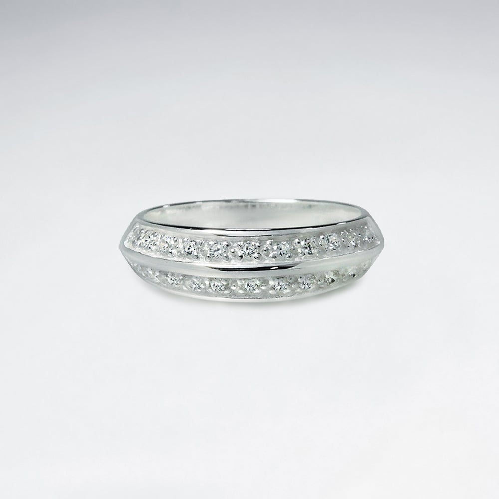 Sterling Silver Cubic Zirconia Simple Elegance Ring