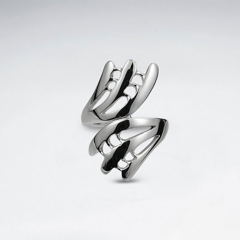 Modern Art Sterling Silver Statement Ring