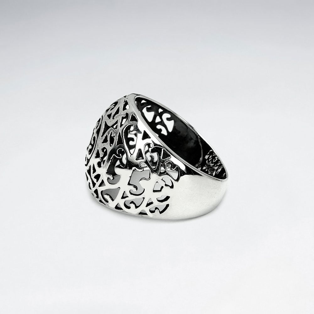 Oxidized Silver Filigree Dome Ring