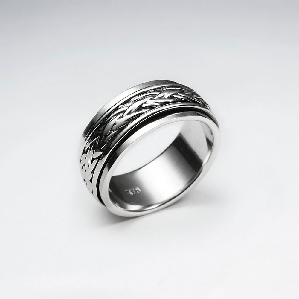 Oxidized Silver Braided Twist Ring