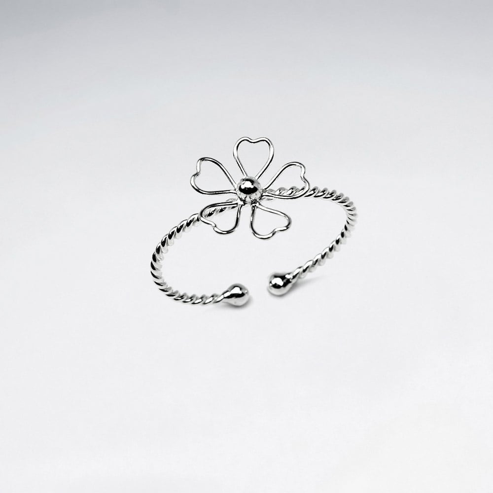 Dainty Delights Twist Band Openwork Flower Ring