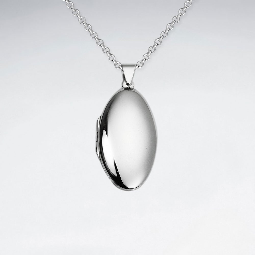 Sterling Silver Oval Locket Pendant
