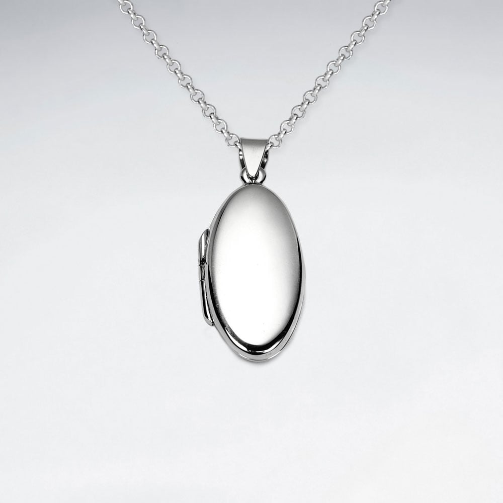 925 Sterling Silver Oval Locket Pendant
