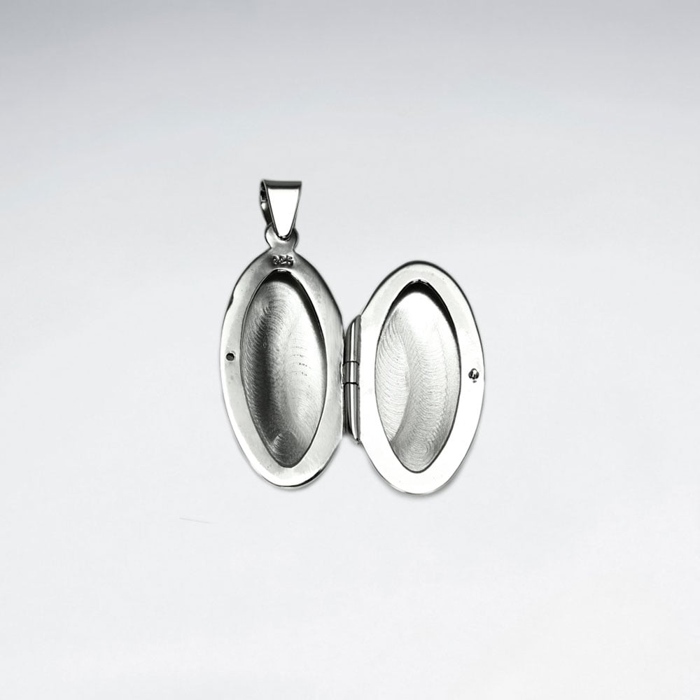 925 Sterling Silver Oval Locket Pendant