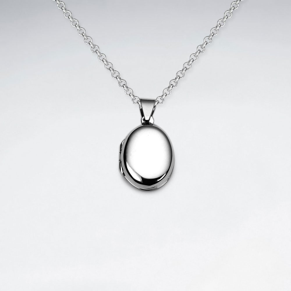 Sterling Silver Circle Pendant Locket