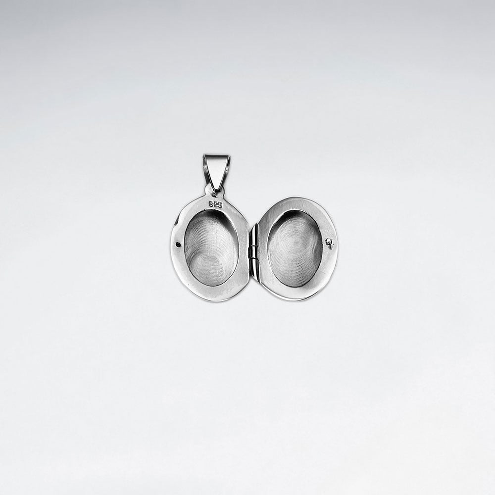 Sterling Silver Circle Pendant Locket