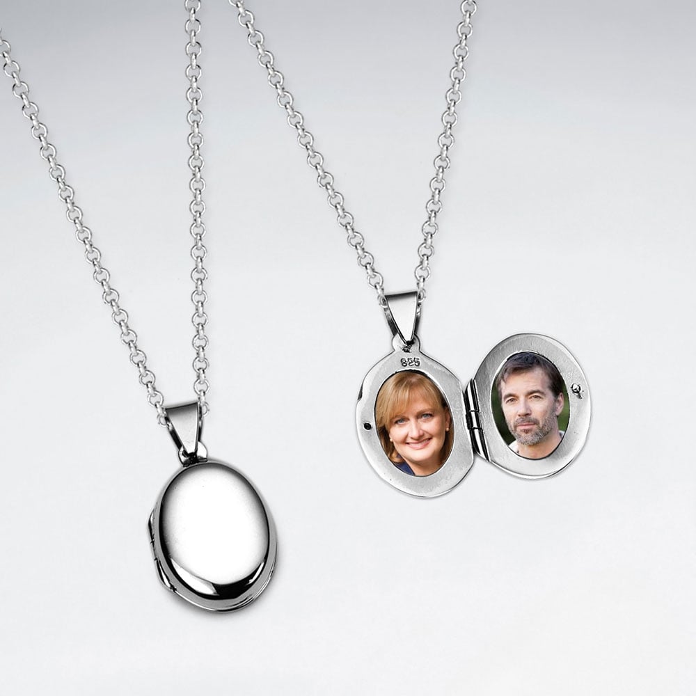 Sterling Silver Circle Pendant Locket