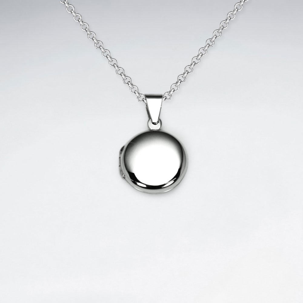 Sterling Silver Round Picture Locket Pendant