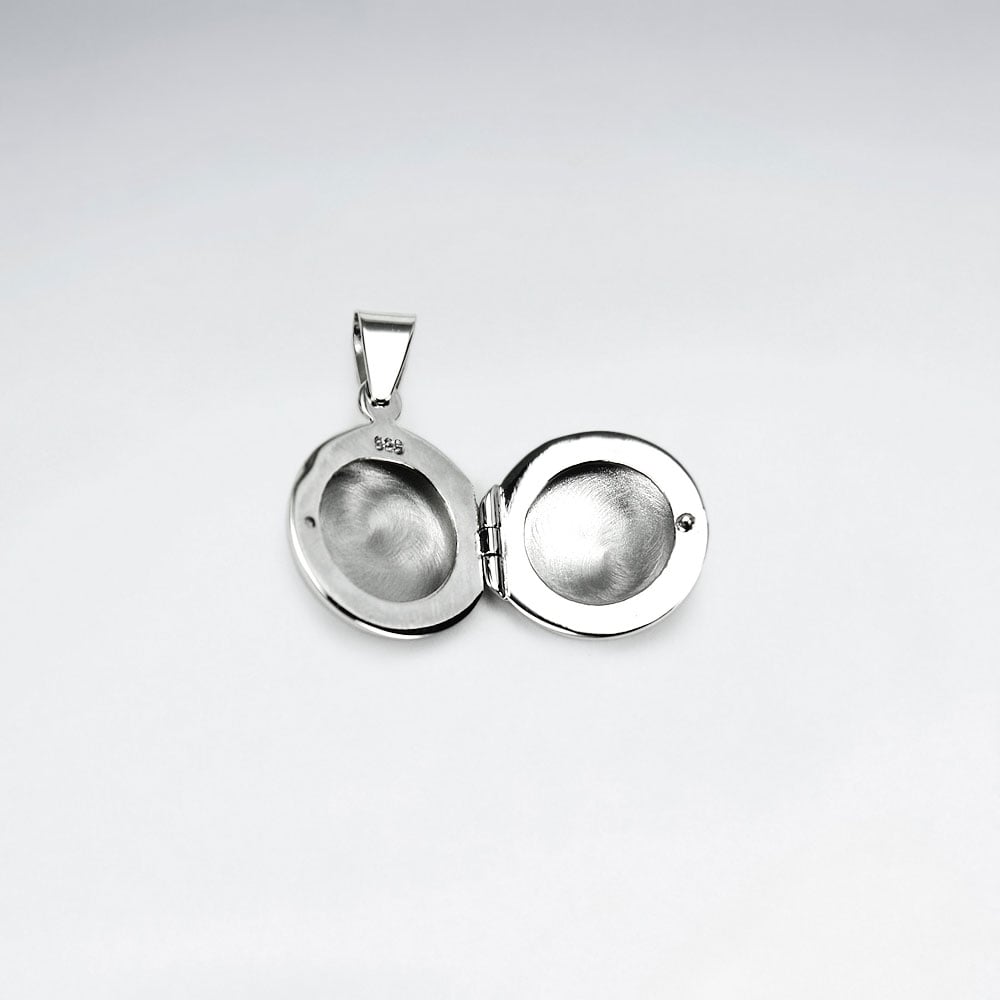 Sterling Silver Round Picture Locket Pendant