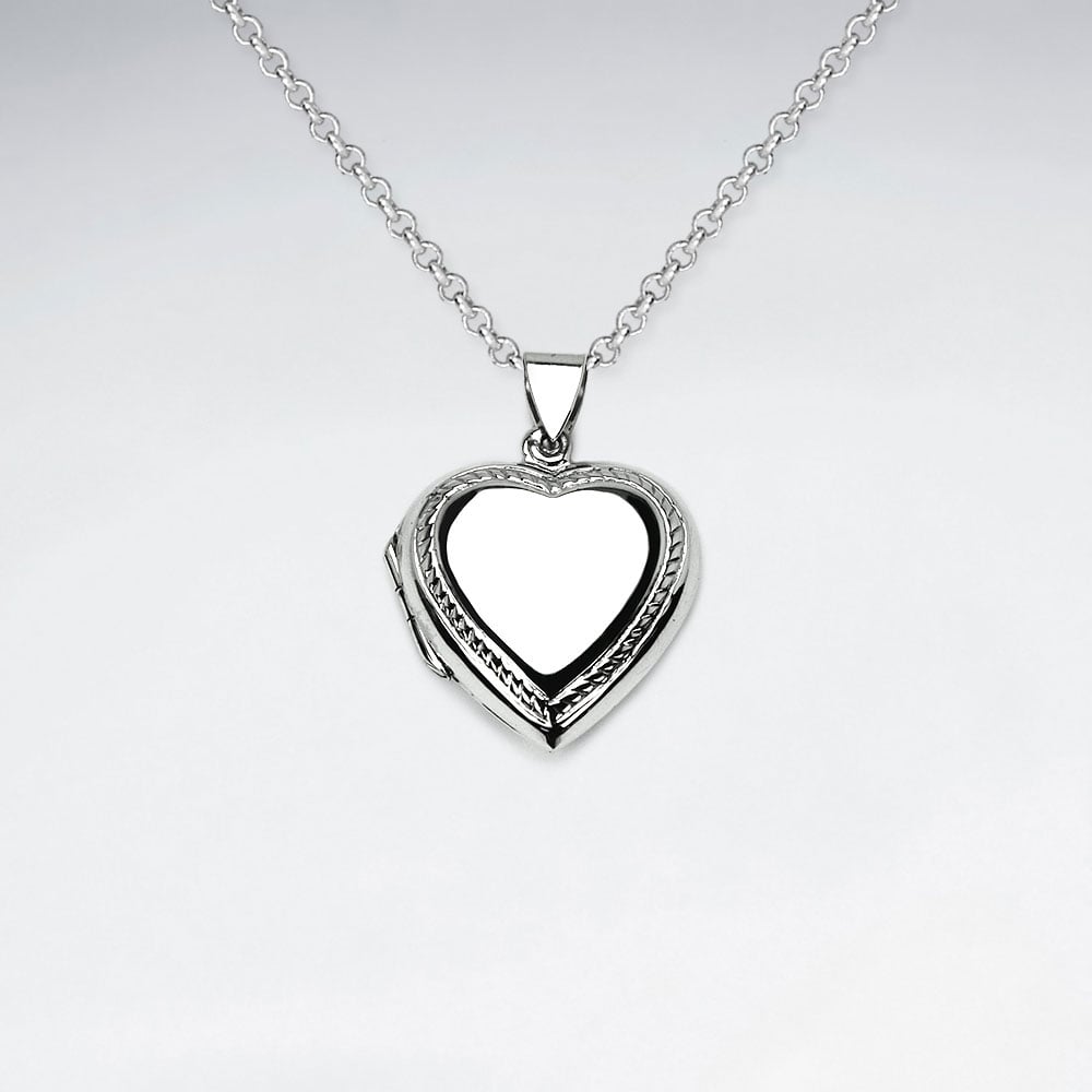 Sterling Silver Simple Designs Heart Locket Pendant