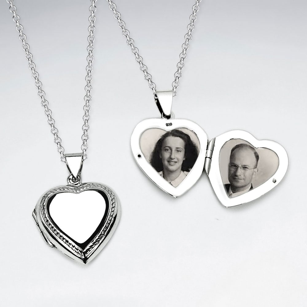 Sterling Silver Simple Designs Heart Locket Pendant