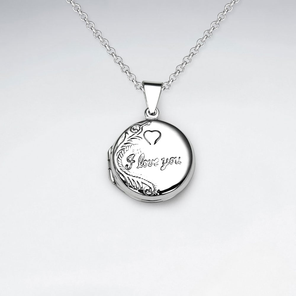 Oxidized "I Love You" Pendant Locket