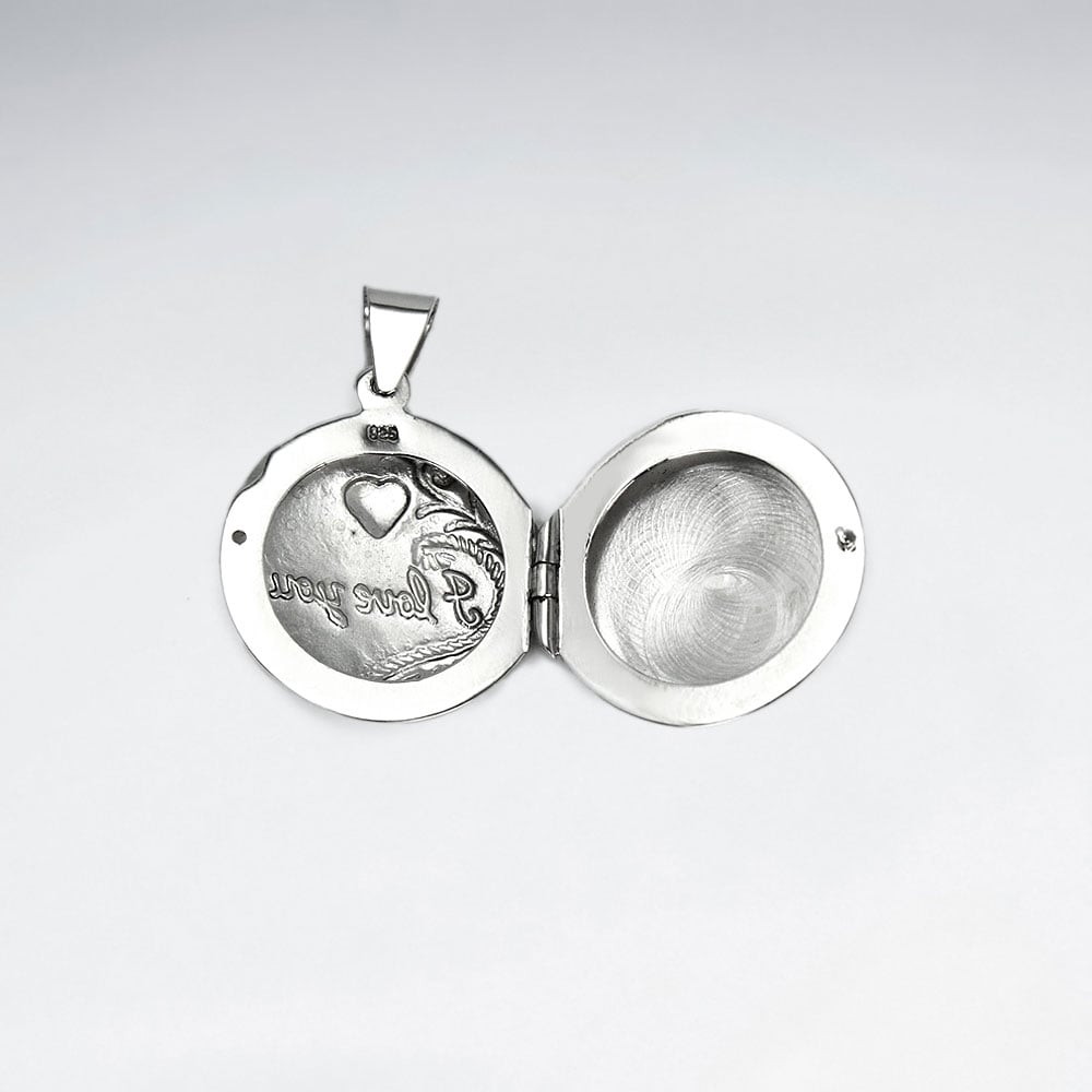 Oxidized "I Love You" Pendant Locket