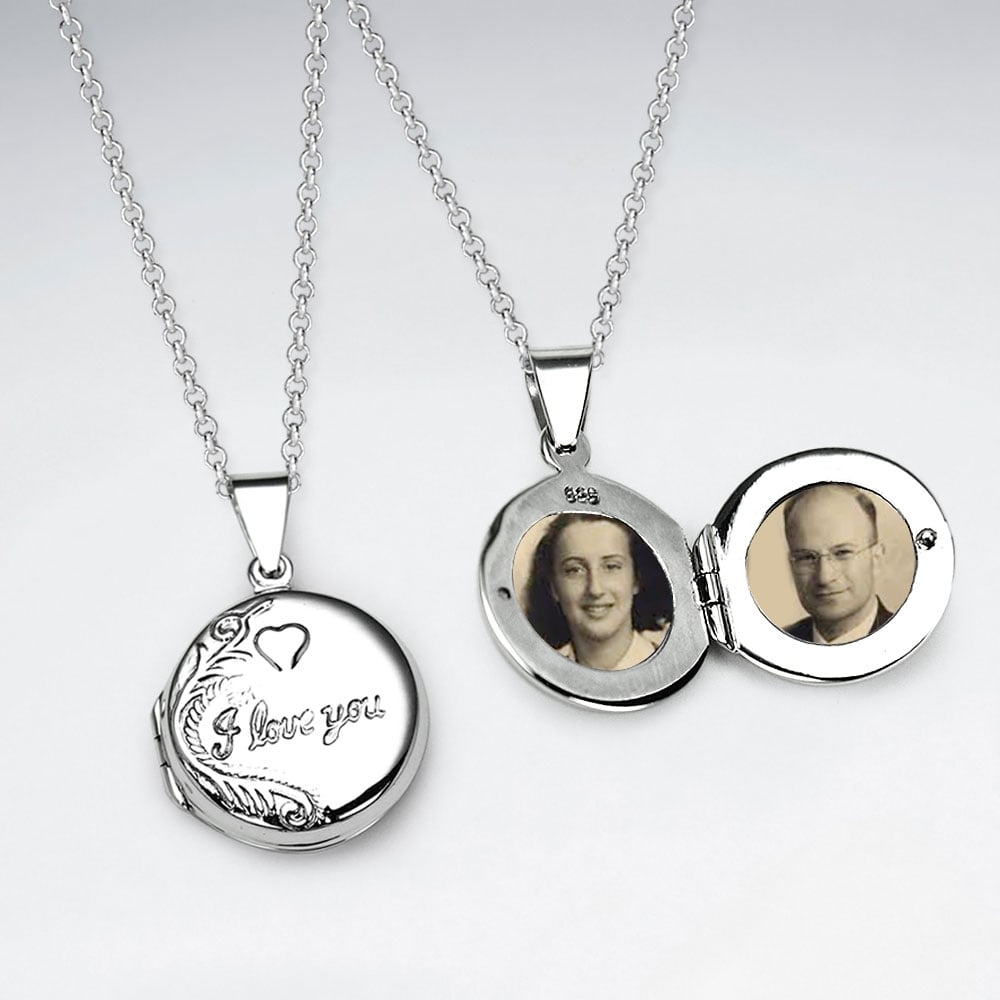 Oxidized "I Love You" Pendant Locket