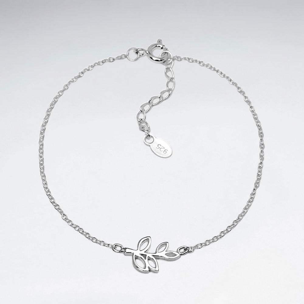 Sterling Silver Olive Branch Bracelet