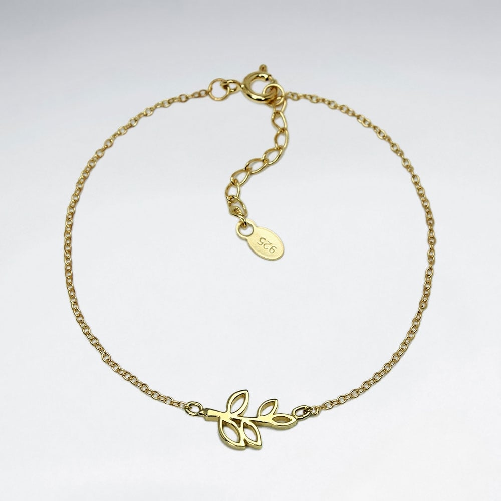 Sterling Silver Olive Branch Bracelet