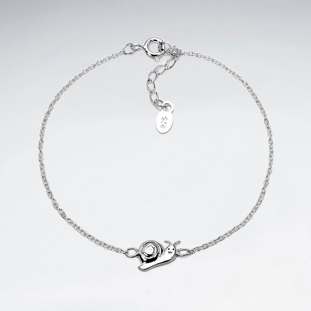 Sterling Silver Whimsical Snail Bracelet
