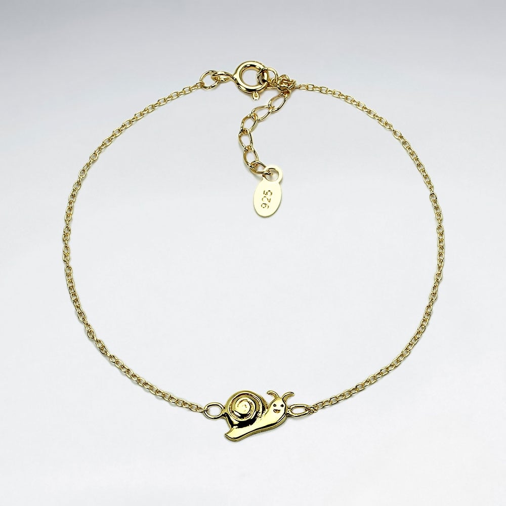 Sterling Silver Whimsical Snail Bracelet
