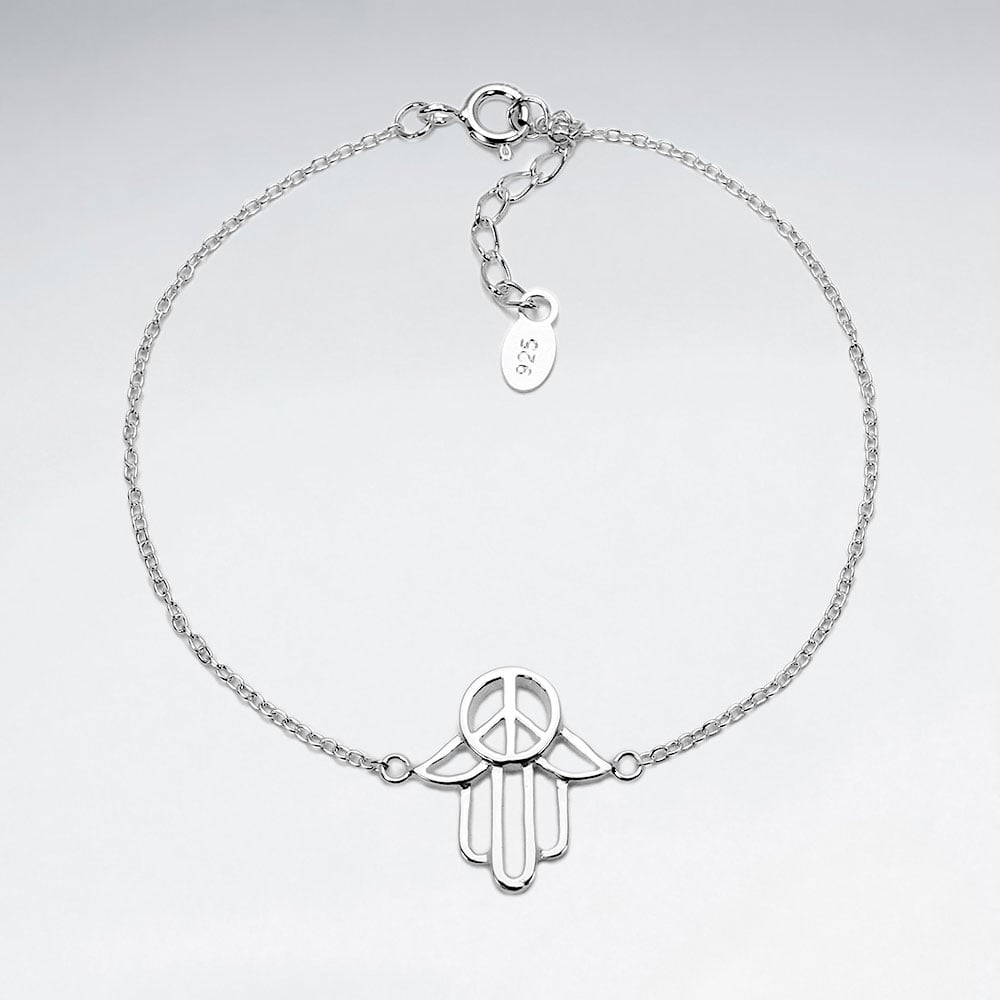 Sterling Silver Organic Peace Bracelet