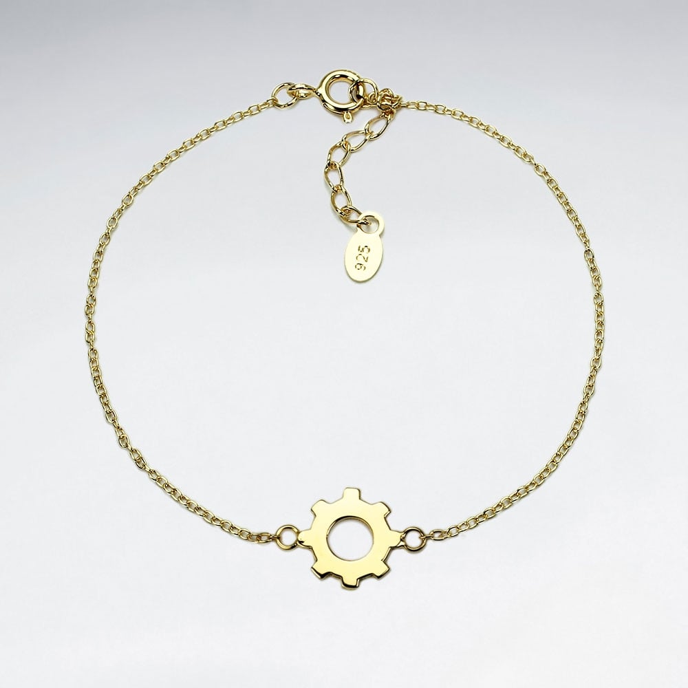 Sterling Silver Gear Bracelet