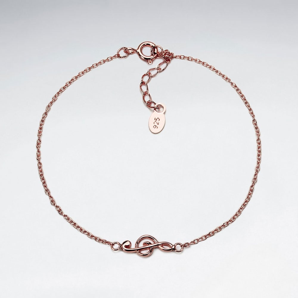 Sterling Silver Musical Note Charm Bracelet