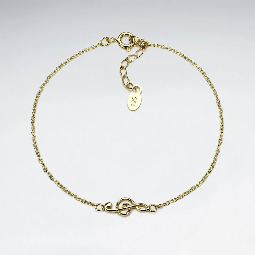 Sterling Silver Musical Note Charm Bracelet