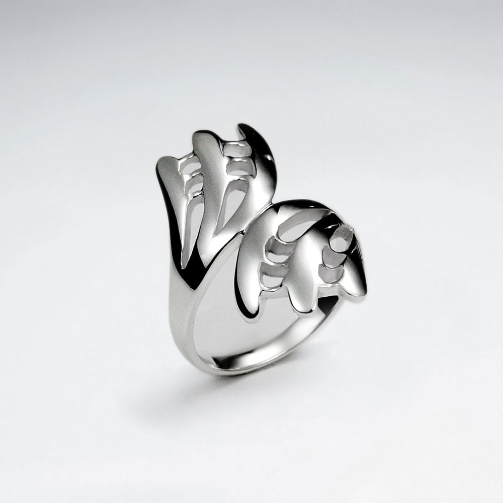 Modern Art Sterling Silver Statement Ring