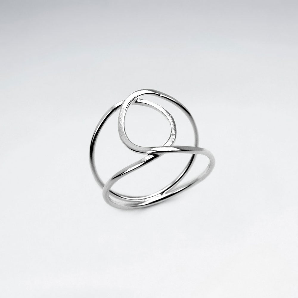 Sterling Silver Interlocking Openwork Ring