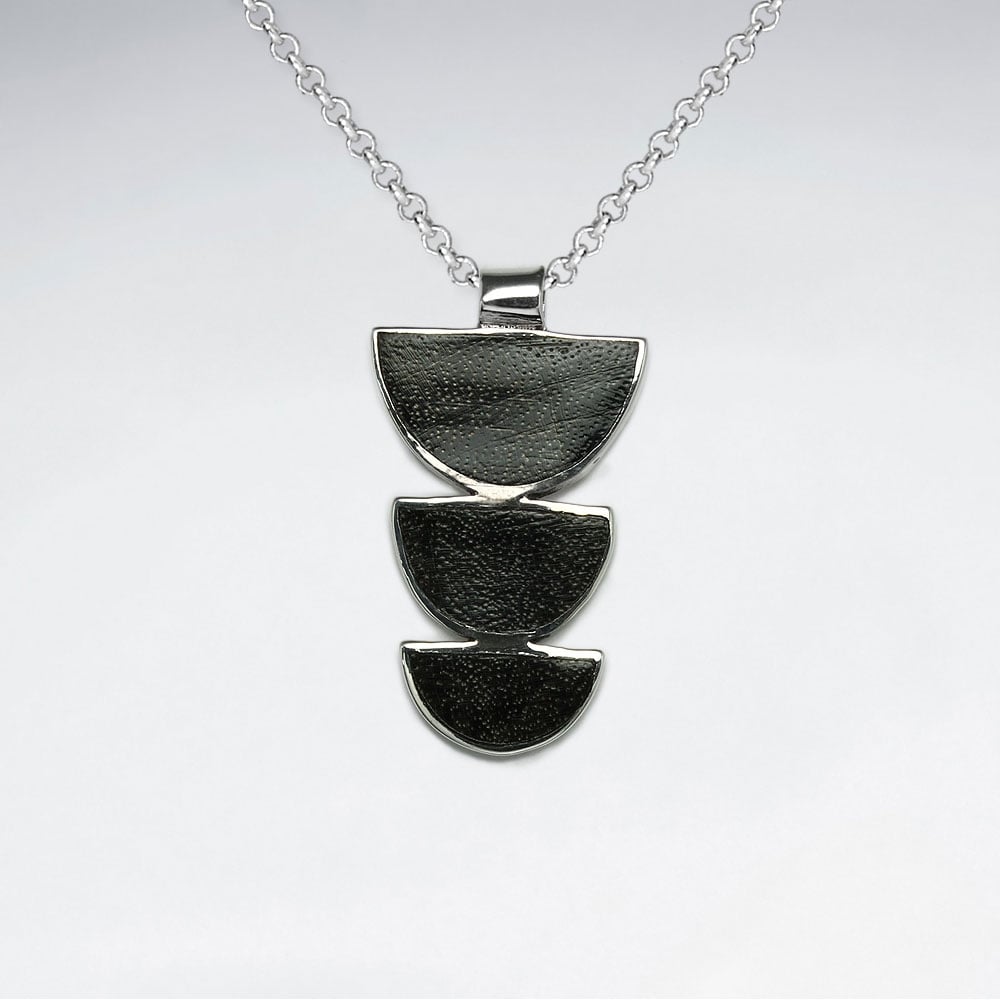 925 Silver Gradual Cascade Wood Pendant