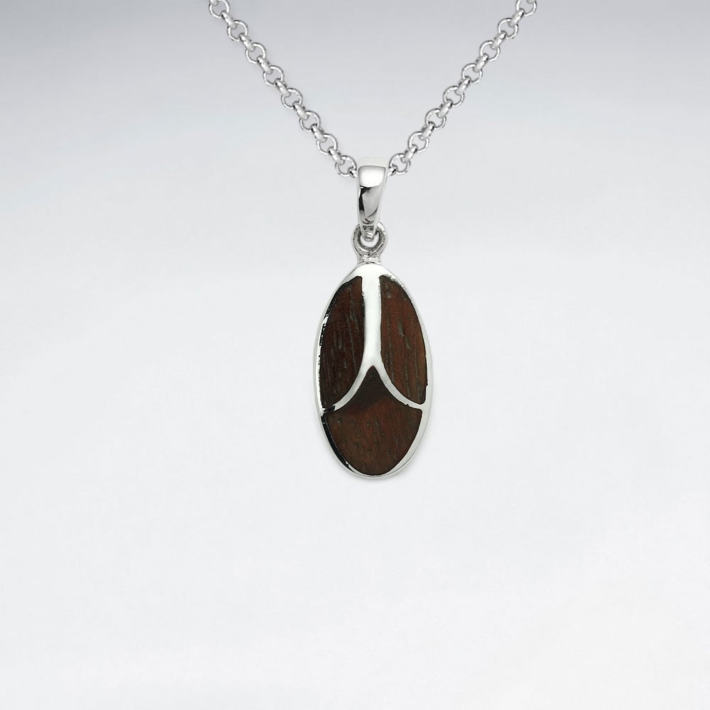Natural Wood Silver Pendant