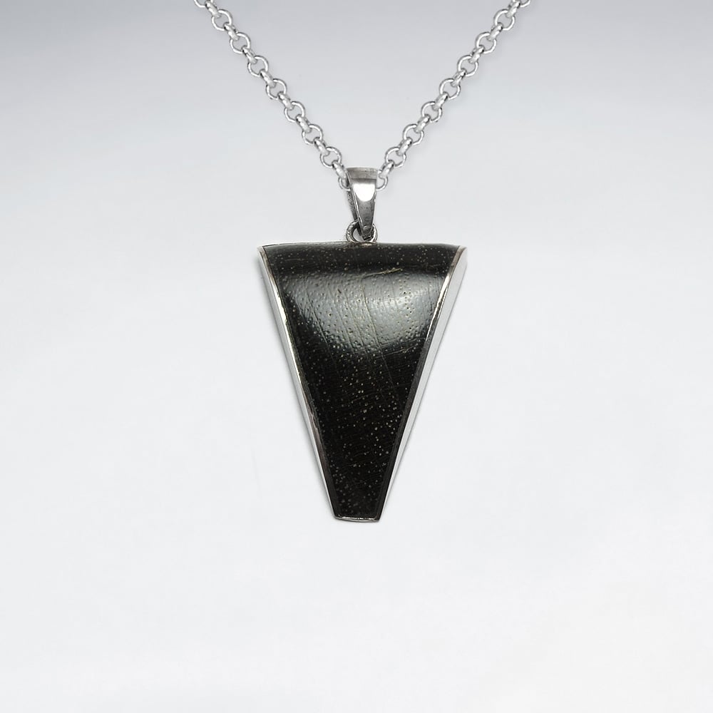 Sterling Silver Inspired Designs Wood Pendant
