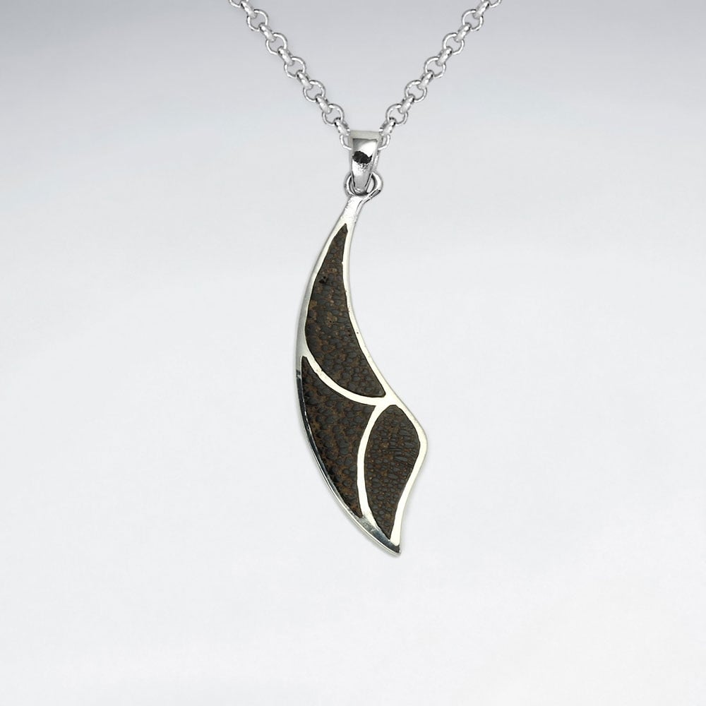 Natural Wood Silver Pendant