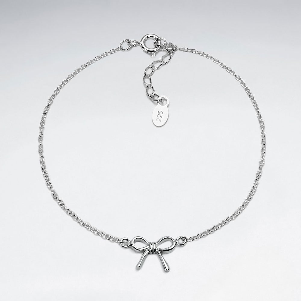 Bow Tie Sterling Silver Bracelet
