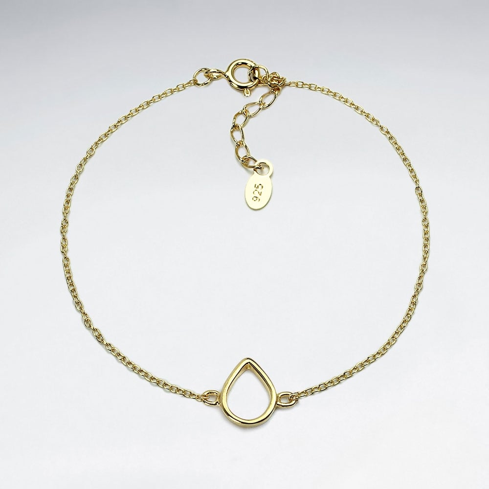 Sterling Silver Openwork Teardrop Bracelet