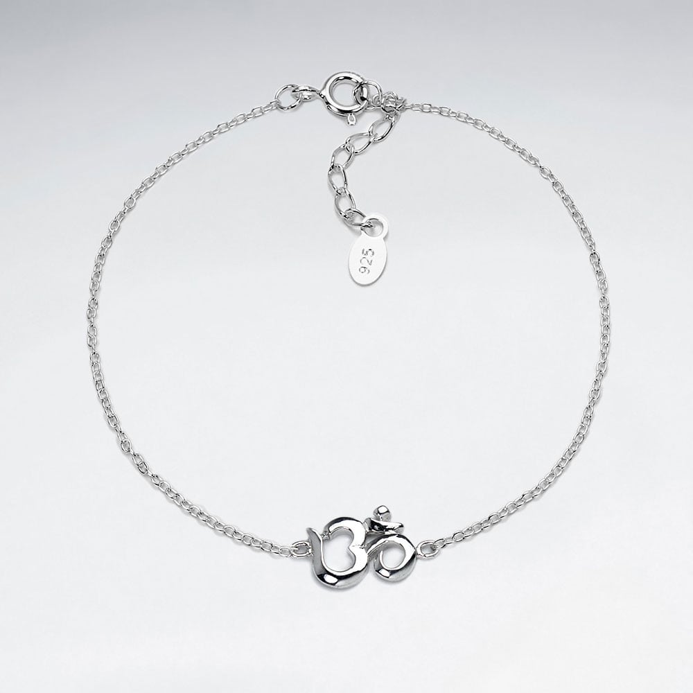 Sterling Silver "Om"  Bracelet