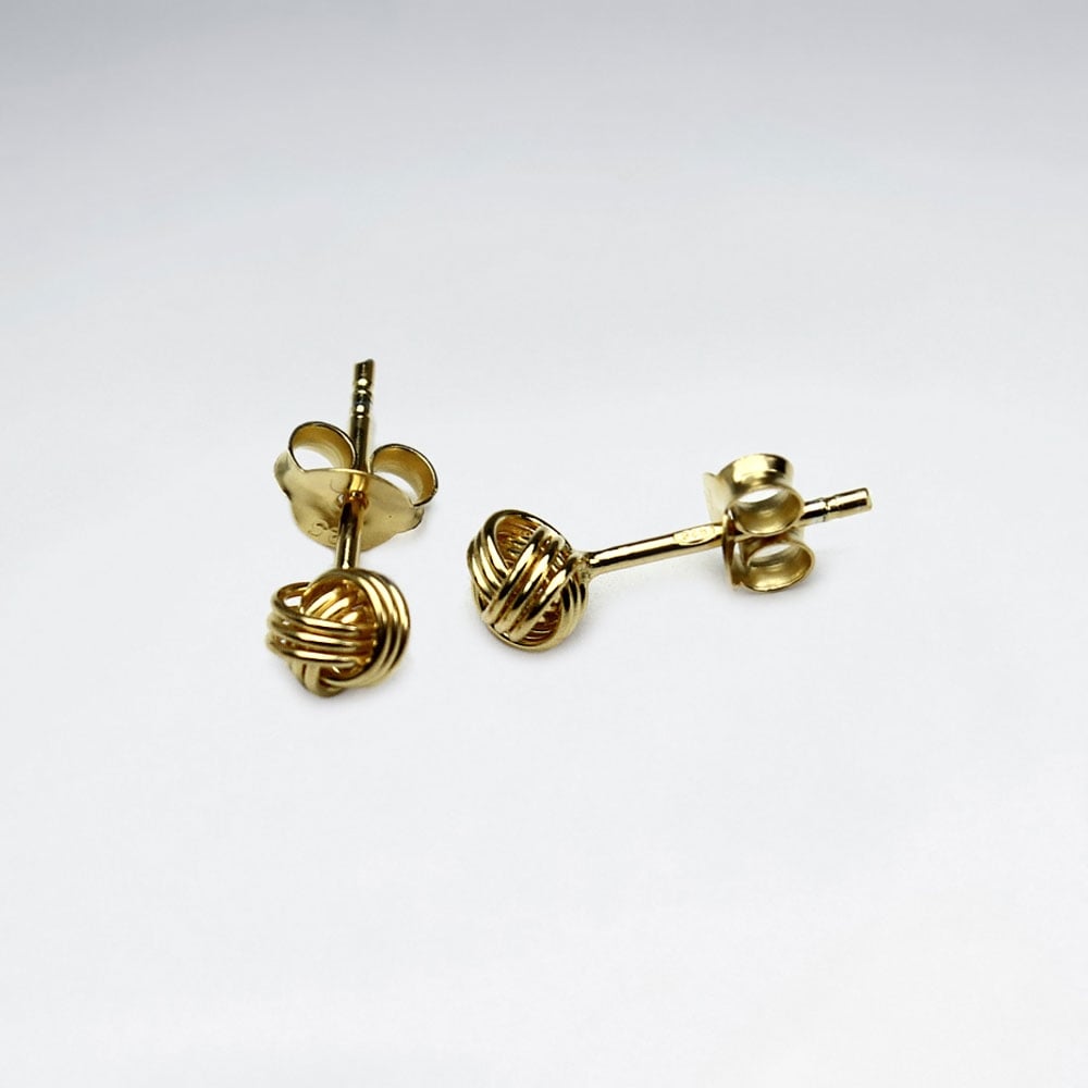 Sterling Silver Oxidized Knot Stud Earrings