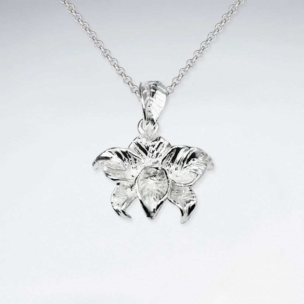 Polished Silver Floral Inspired Pendant