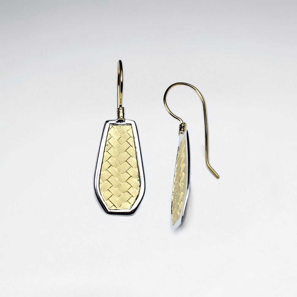 Classic Silver Cobblestone Textured Drop Hook Earrings