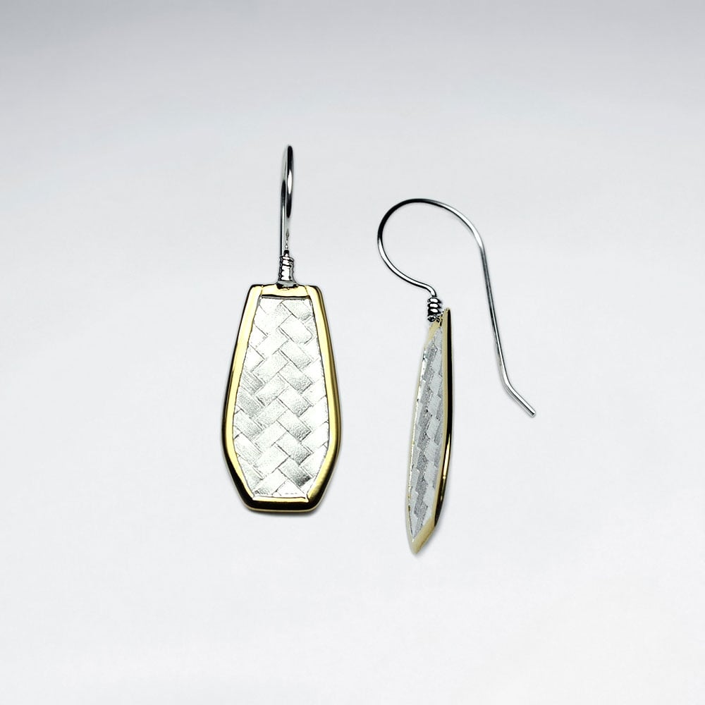 Classic Silver Cobblestone Textured Drop Hook Earrings