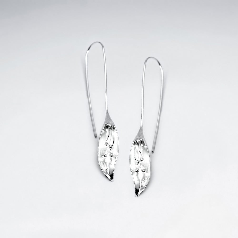 Matte Finish Threader Lily Blossom Earrings