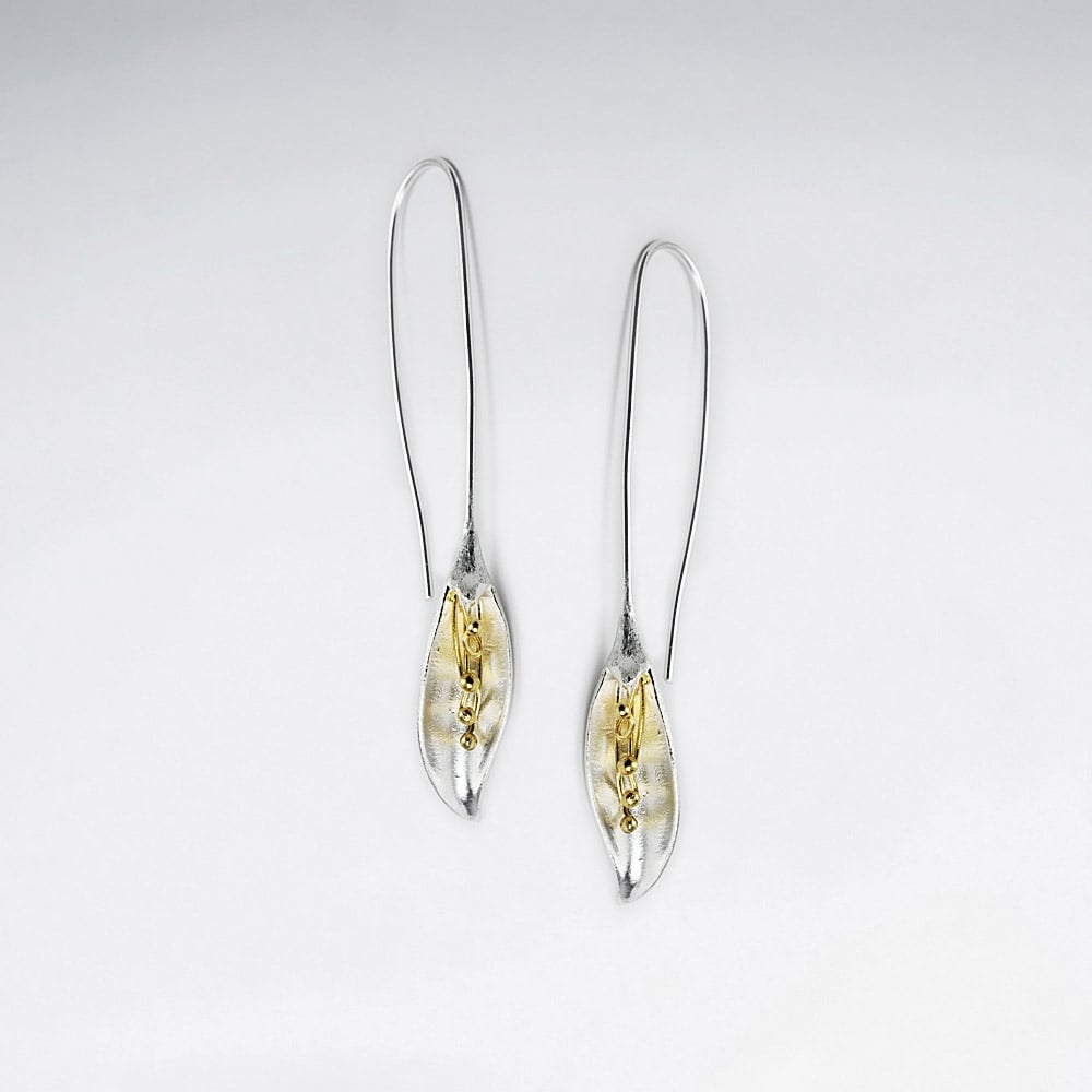 Matte Finish Threader Lily Blossom Earrings