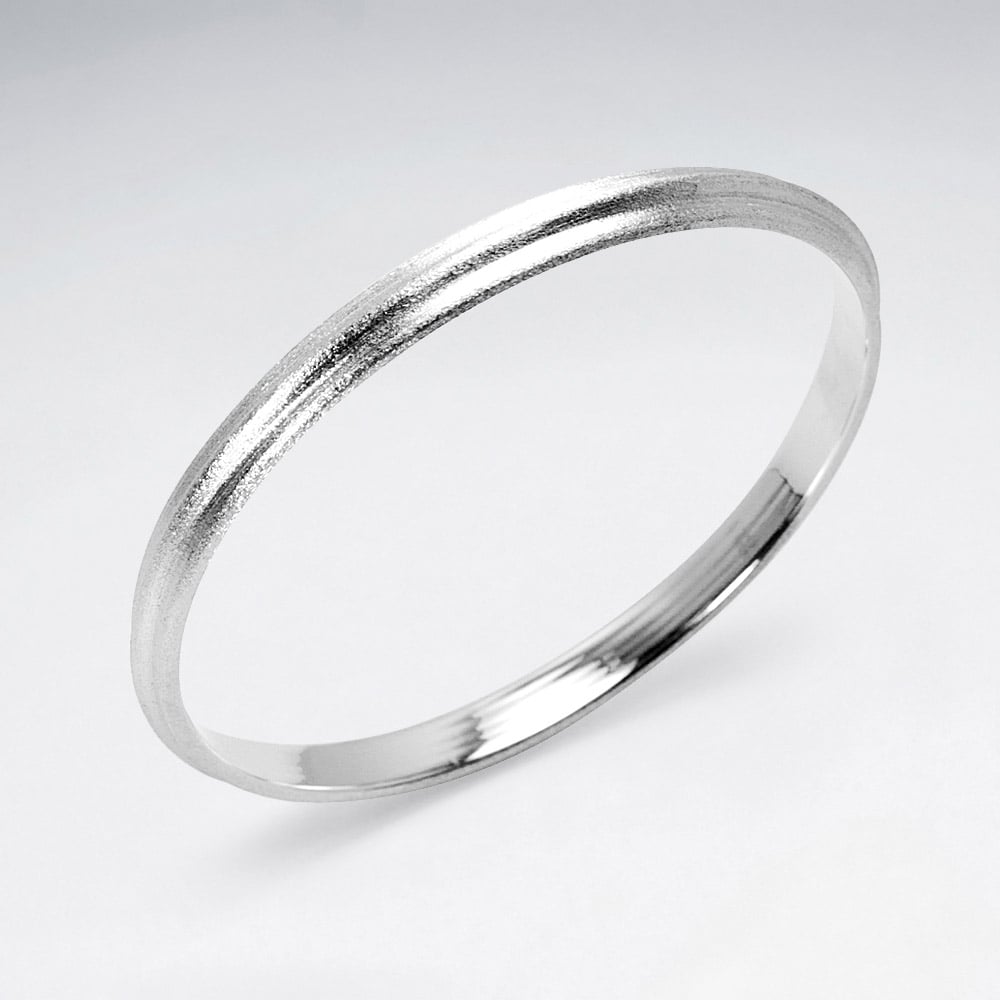 925 Silver Simple Bangle Bracelet