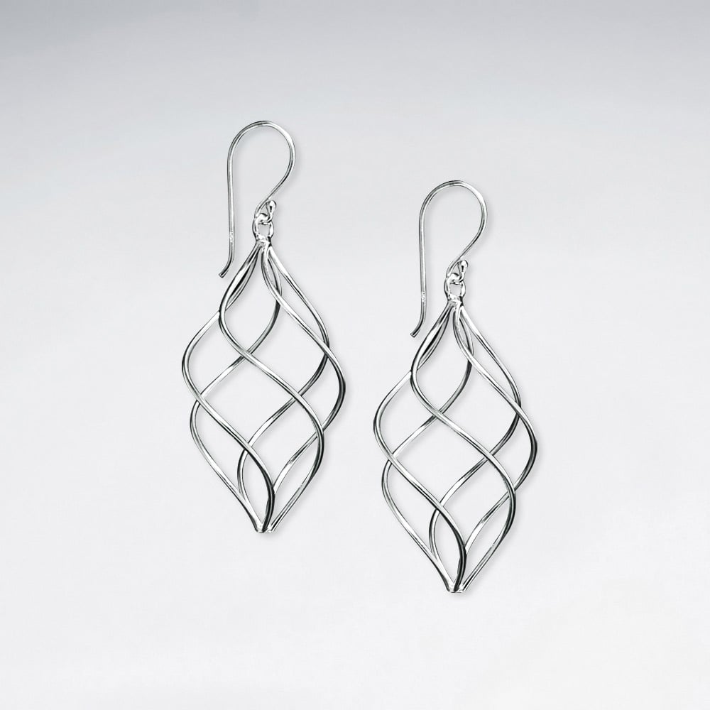Sterling Silver Helix Inspired Openwork Spiral Earrings